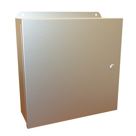Hammond 1/4 Turn Latch Electrical Enclosures, 12 in H, 4 in D, 12 in W, NEMA 4X, 316 Stainless Steel EJ12124S16